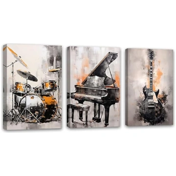 ZQQART Mūzikas audekls siena attēlu 3 gab Piano ģi