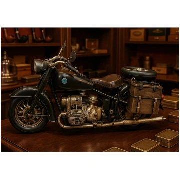 Moto sidecar d'epoca Colore Nero Modellini Vi