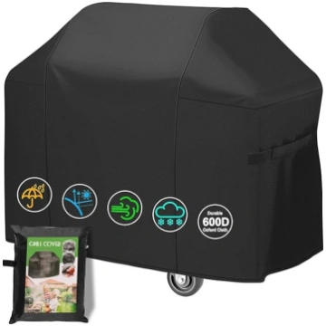Barbecue Cover Weatherproof 600D Oxford auduma gri