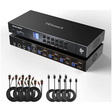TESmart Displayport HDMI KVM slēdzis 4 PC 2 monito