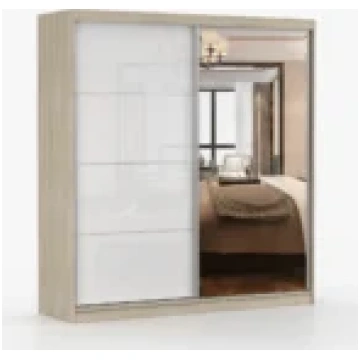 Bīdāmo durvju skapis Pola 35 ar spoguli 203cm - So