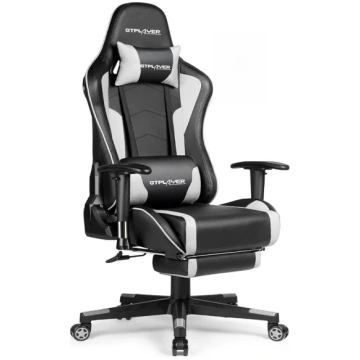 GTPLAYER Spēļu krēsls Gamer krēsls ar kāju balstu