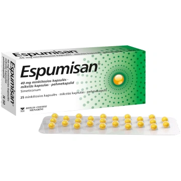 ESPUMISAN 40 mg mīkstās kapsulas, 25 gab