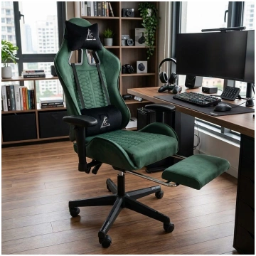 Ergonomisks Krēsls ar Kāju Balstu un Masāžas Spilv
