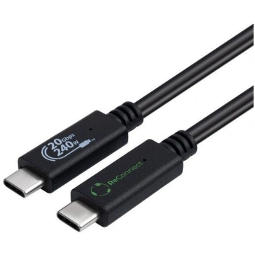 Kabel USB MicroConnect USB-C - USB-C 0.5 m Czarny 