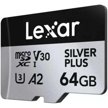 MicroSD karte Lexar 64GB UHS-I Class 3 SILVER PLUS