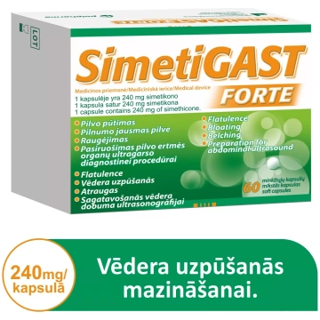 SIMETIGAST FORTE 240 mg kapsulas, 60 gab