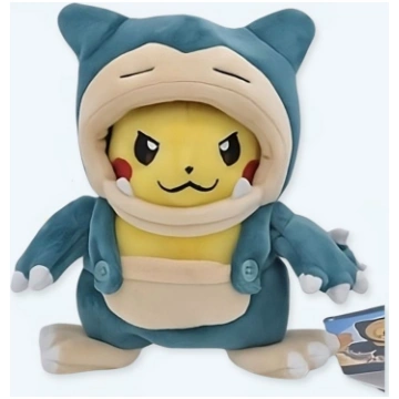 Pikachu rotaļu lācītis, pārģērbies par Snorlax Mīk