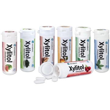 Košļājamā gumija Miradent Xylitol, zemeņu, N30