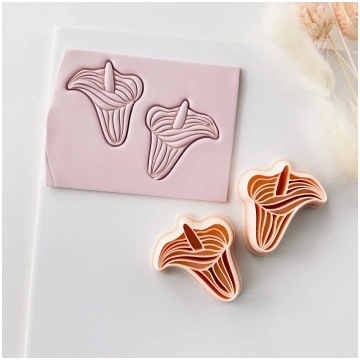Polymer Clay Cutter Set with Texture Stamps, Lily 