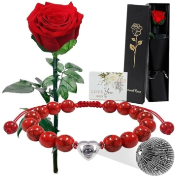 SWEETIME Ewige Rose mit Stiel, natürliche Rosen, h