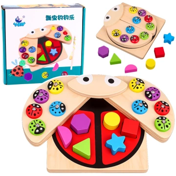 Wooden Ladybug Catching Game Educational Puzzle La