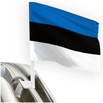 Igaunijas karogs 30x20 (auto) Komplekts ar statīvu