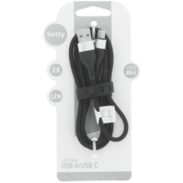 Setty USB - USB-C cable 1,2 m 2A KNA-C-1.221 black