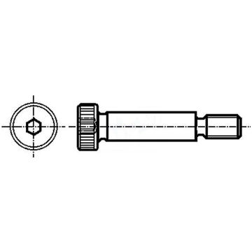 Shoulder screw | Mat: steel | Thread len: 8mm | Th