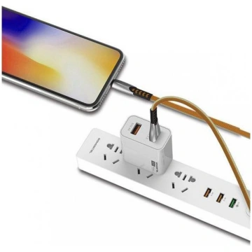 CABLE TYP-C 2.4A GOLD FLAT 2400mAh QUICK CHARGER Q