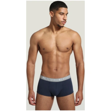 Men's Blue 3-pack boxers in stretch cotton