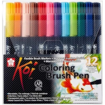 Set Koi Color Brush Pen, 12 colori assortiti Sakur