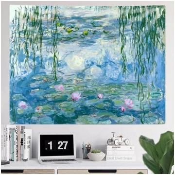 IcosaMro Lotus Gobelēns Sienas piekaramais Monet Ū