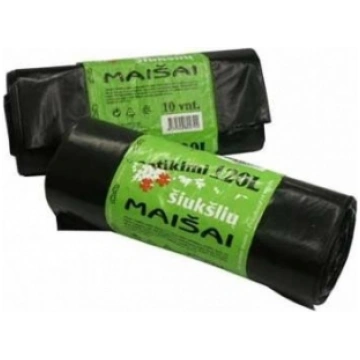 Atkritumu maisi Plasta, 20l/20gab., 20mikr., Melns
