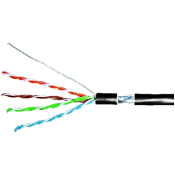 F/UTP Cable Cat.5e, 4x2xAWG24/1, PE, OUTDOOR, blac
