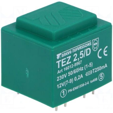 Transformer: encapsulated | 2.5VA | 230VAC | 12V |