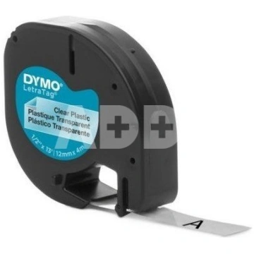 Dymo label printer tape LetraTag Plastic 12mmx4m, 