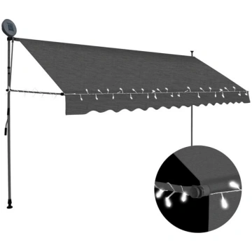 vidaXL izvelkama markīze ar LED, manuāla, 350 cm, 
