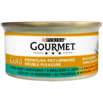 GOURMET GOLD DUO kaķu konservi Trusis, aknas 85g