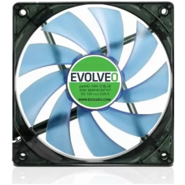 Korpusa ventilators Evolveo 12L1BL 120 mm, 4 zilas