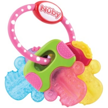Nuby - Teether IcyBite Keys - 3m+Pink/Blue/Yellow 