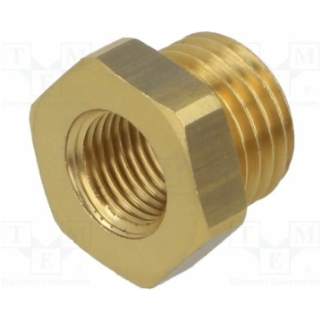 Thread adapter; brass; Int.thread: M10x1; Ext.thre