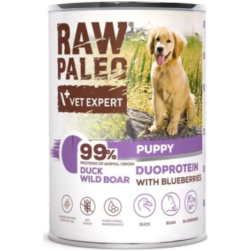VetExpert Raw Paleo Duckamp;Boar Puppy Can 400g 14