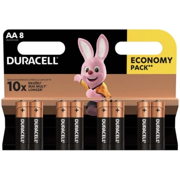 Duracell Basic AA sārma baterijas MN1500 1,5V 8 ga