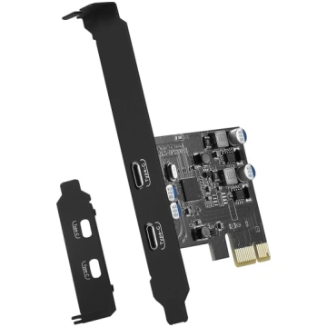 USB C PCIe karte ar 2 pieslēgvietām (Power Deliver