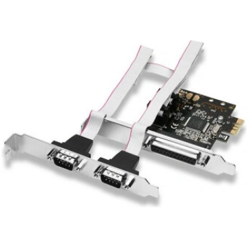 PCI-Express card with one parallel and two serial 