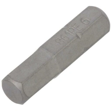 Screwdriver bit; hex key; HEX 6mm; 1/4"; Overall l