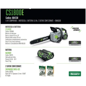 PROMO EGO Power CS1800E Battery Chainsaw Kit 45cm 