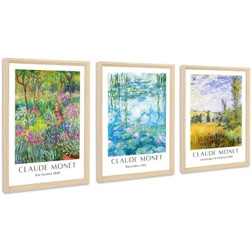 3 gab Claude Monet Ūdens lilijas Audekls attēlu ko