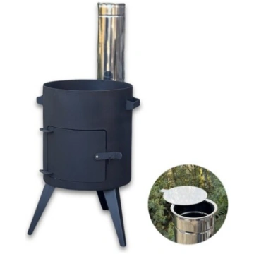 Plīts kazanam 8 L ar skursteni Eco Kalmetal 3 mm