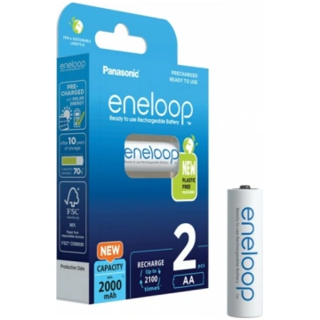 PANASONIC eneloop AA batteries, 2000 mAh, pack of 