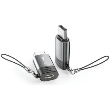 AWEI A12 Lightning uz USB-C adapteris – pelēks