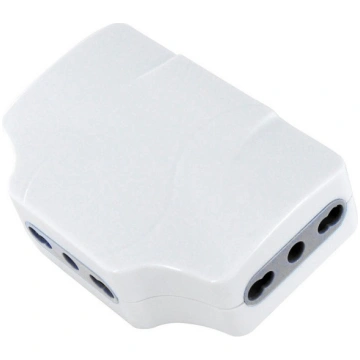 Triple socket adapter: 3 10A/16A two-way sockets a