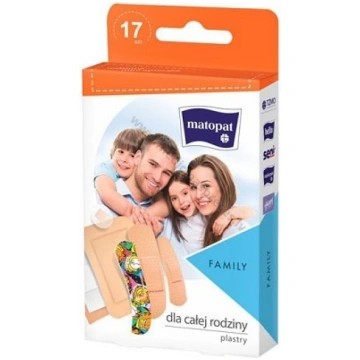Matopat plāksteri Family. Iepakojumā 17 plāksteri