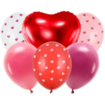 Balloon set Be mine valentine, mix (1 pkt / 6 pc.)
