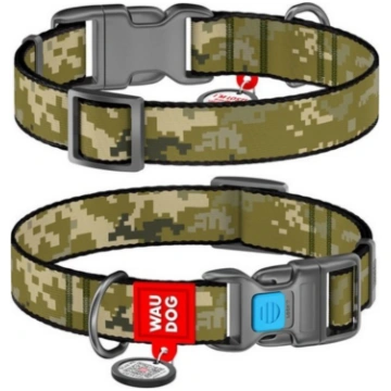 WAUDOG kakla siksna suņiem ar QR žetonu, "Military
