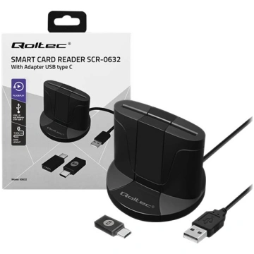 Qoltec SCR-0632 - SMART card reader - USB 2.0 5063