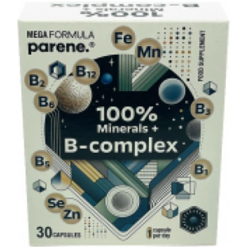 MEGA FORMULA 100% Minerals + B-complex, 30 kapsula