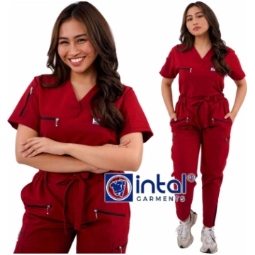 2XL / Garnet Maroon INTAL GARMENTS Scrubsuit