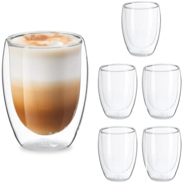 Relaxdays Latte Macchiato glāzes, 6 glāžu komplekt